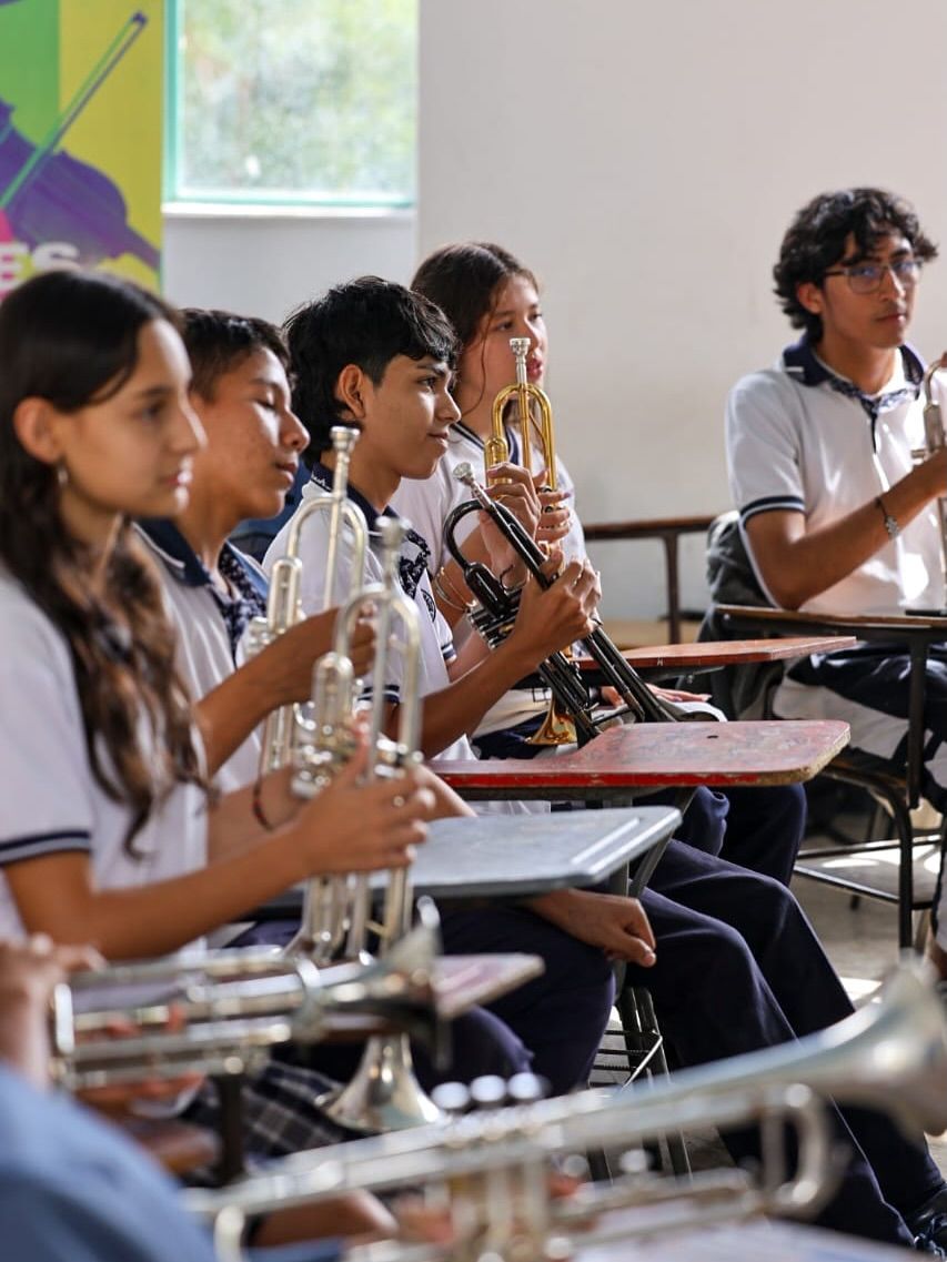 Estudiantes en una jornada pedag&oacute;gica de la Banda