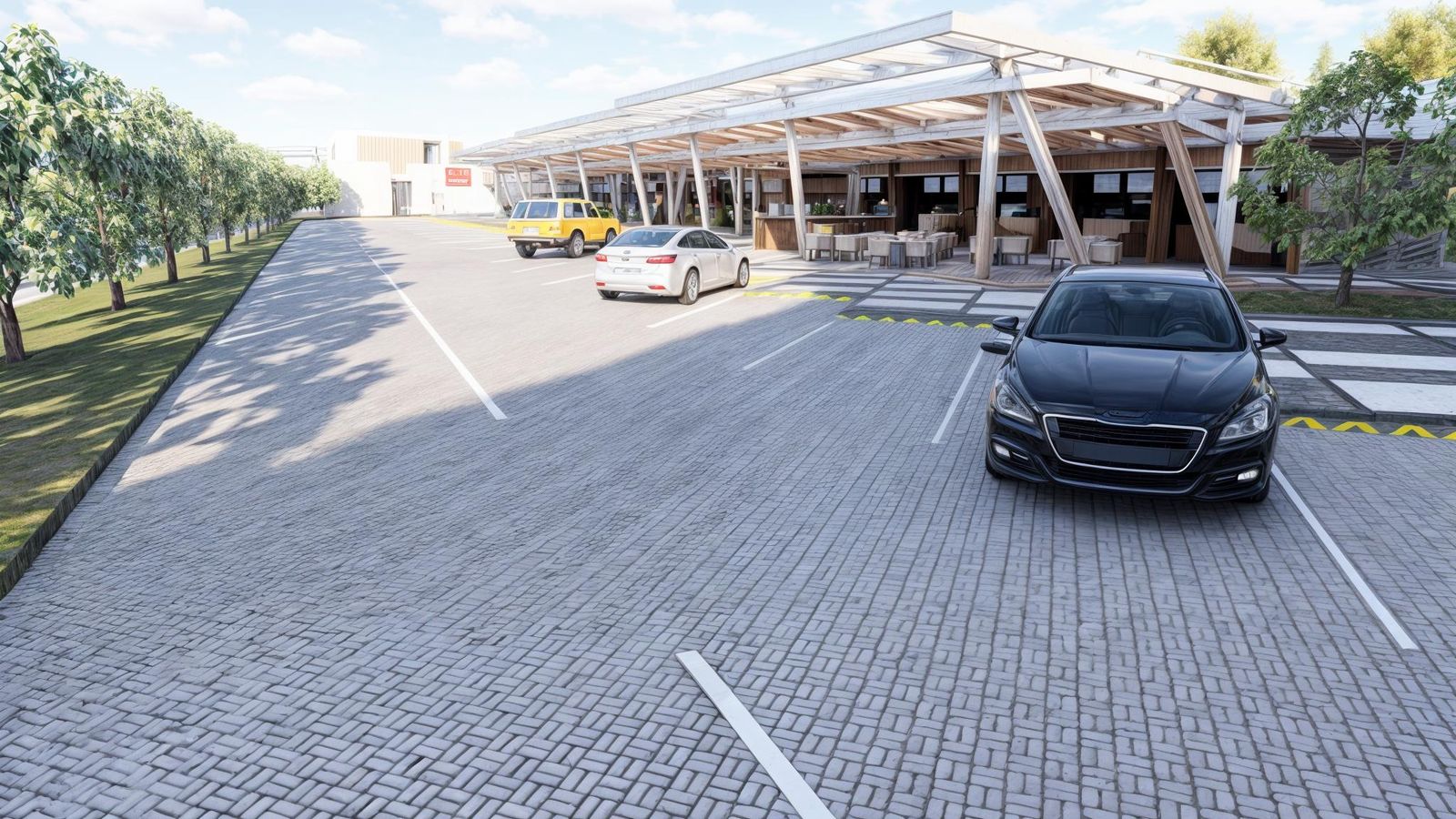 Locales comerciales cubiertos y acceso vehicular